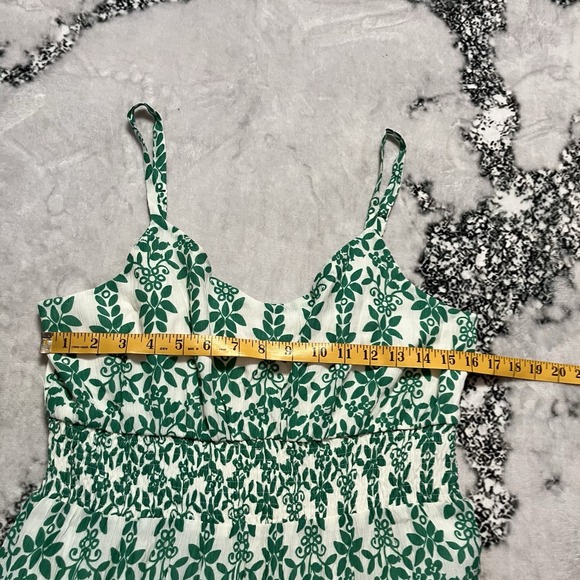 Skies are Blue Dress Womens Size Large Mathide Midi White‎ Kelly Green - Picture 2 of 9